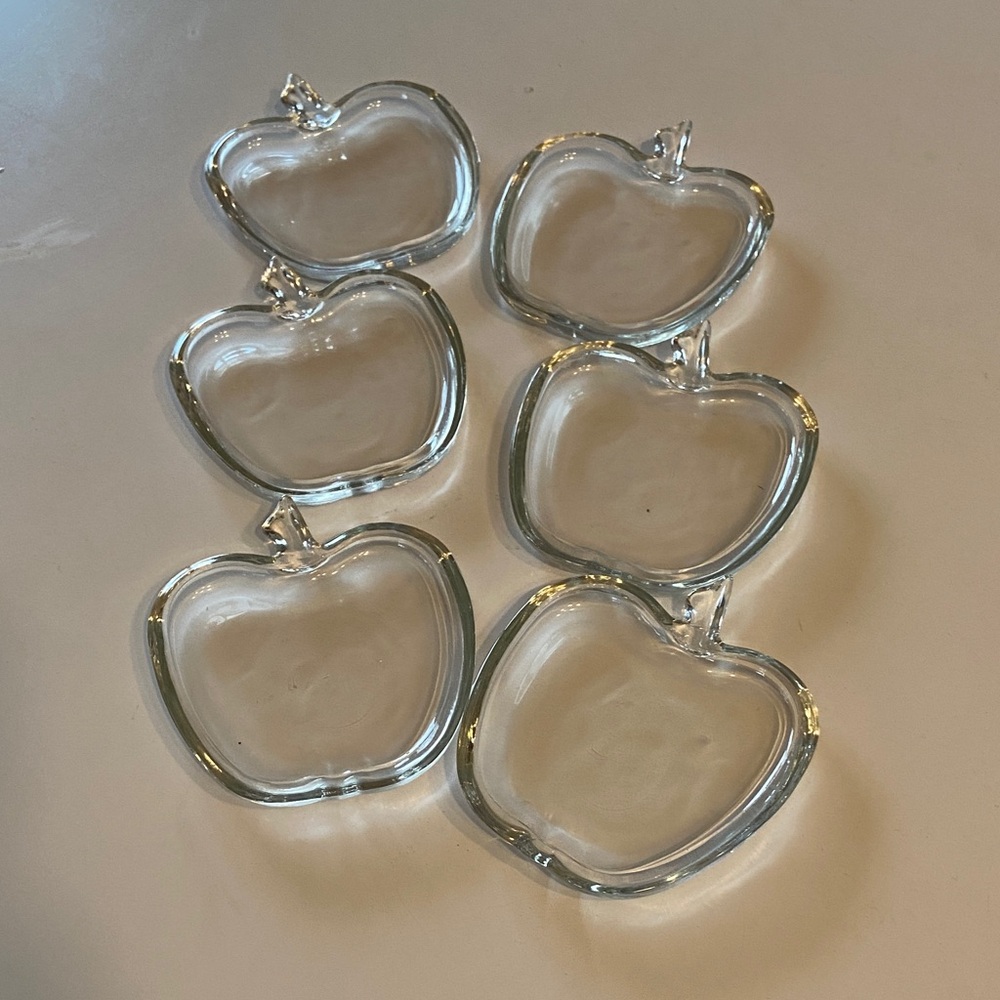 Vintage Glass Apple Snack Plates (set of 6)